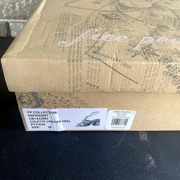 NEW IN BOX Free People Colette Block Heel Sandal Snake Pattern Size 39 / 9 - Picture 8 of 8